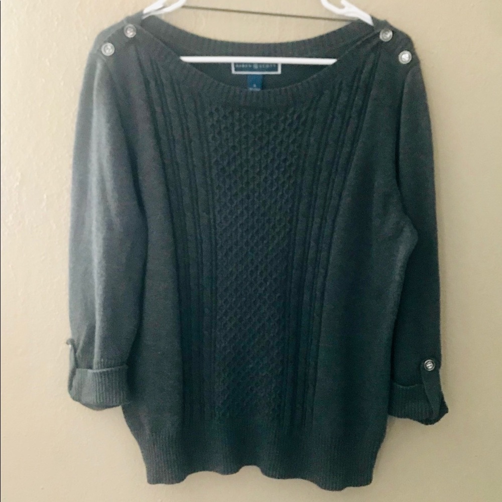 Karen Scott Grey knit sweater